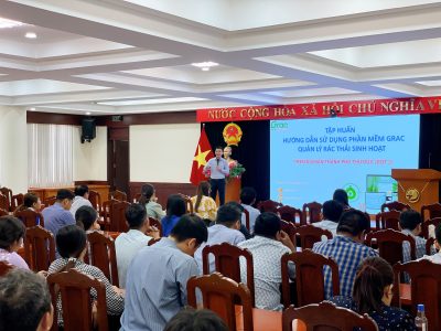 Ông Nguyễn Trọng Minh, Giám đốc Công ty Cổ phần Công nghệ Grac đang trình bày buổi tập huấn