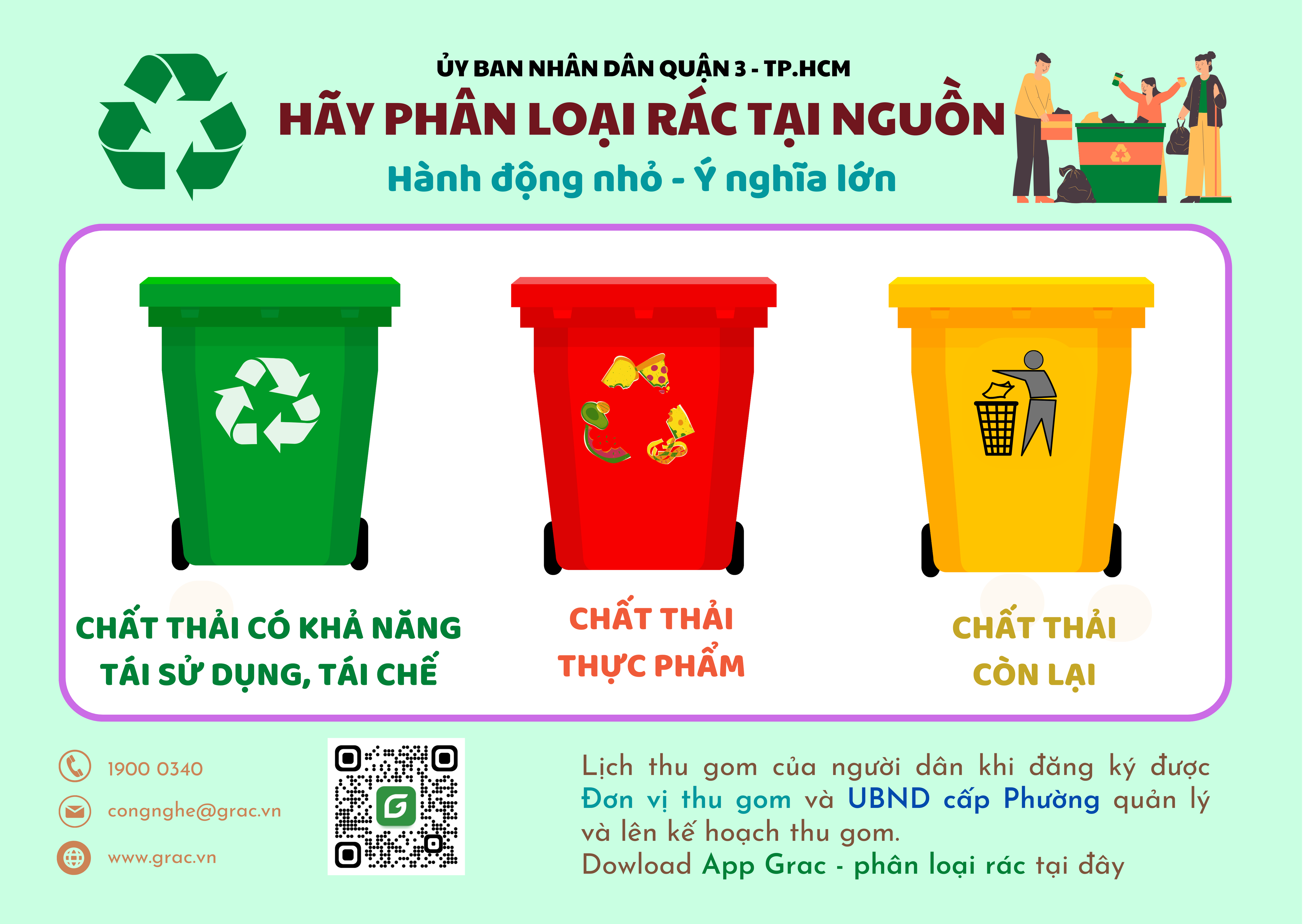 Hướng dẫn phân loại rác Quận 3