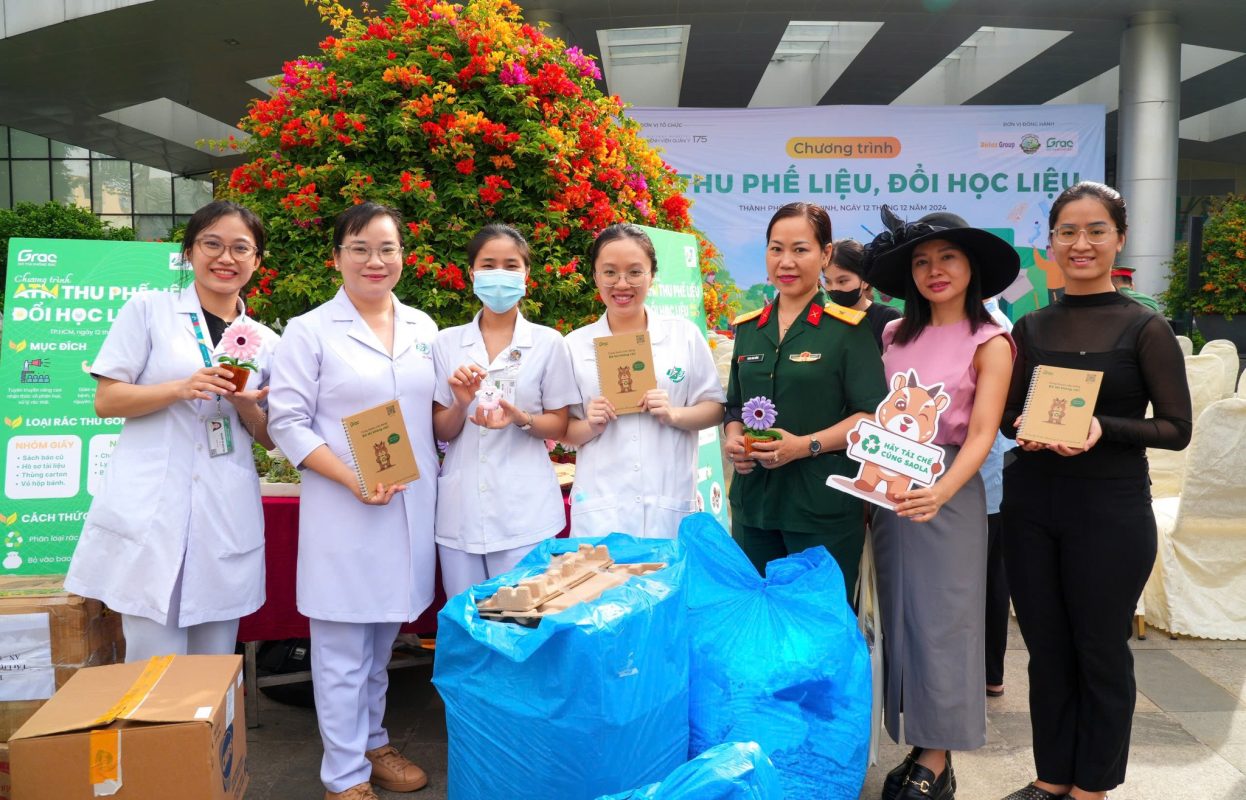 Grac Green Point đồng hành cùng chương trình “ATM thu phế liệu, đổi học liệu” tại Bệnh viện Quân y 175