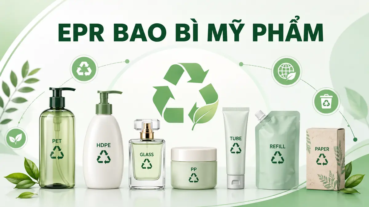 EPR bao bì mỹ phẩm 2026: Doanh nghiệp cần rà soát gì trước khi kê khai?