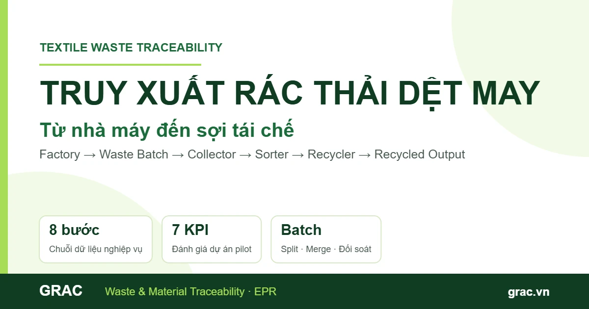 Truy xuất rác thải dệt may từ nhà máy đến đơn vị tái chế bằng dữ liệu vật liệu và mã lô